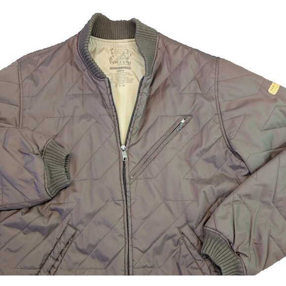 Volcom Workwear Brown Full Zip Jacket Skate Surf Quilted Women's Size Large - Picture 1 of 7